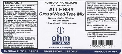 2oz Bottle Label (Allergy Grass, Weed, Tree Mix)